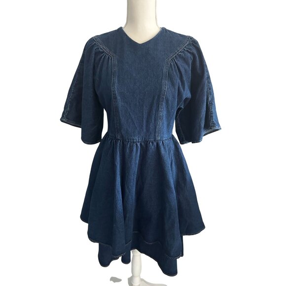 STATEMENTS BY ESTHER Denim Modest A Line Dress Size Medium - Picture 2 of 10